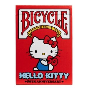 Bicycle Hello Kitty 50th Anniversary Playing Cards New Red Hearts Valentine Gift